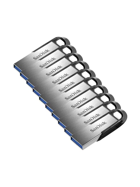 SanDisk Ultra Flair CZ73 128 GB USB 3.0 Flash Drive Pack of 10 (Silver)