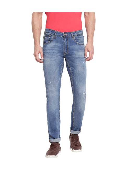 Pepe Jeans Blue Distressed Mid Rise Jeans