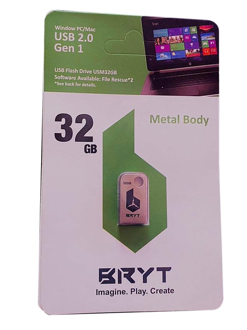 BRYT M-2.0 32GB USB 2.0 Gen 1 Pen Drive (Silver)