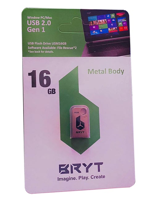 BRYT M-2.0 16GB USB 2.0 Gen 1 Pen Drive (Silver)