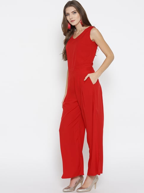 Buy Cottinfab Red Jumpsuit for Women's Online @ Tata CLiQ