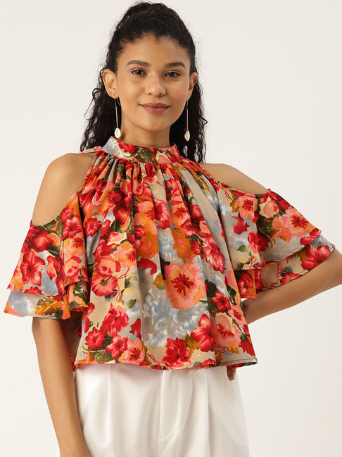 Cottinfab Multicolor Printed Box Crepe Top-image-7