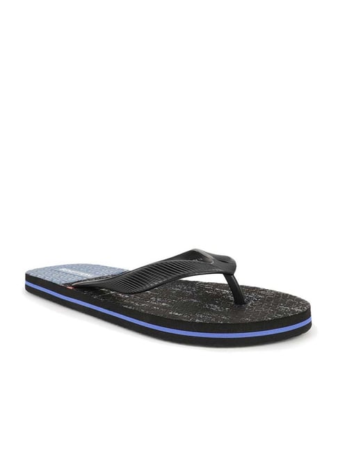 United Colors of Benetton Men's Black & Blue Flip Flops