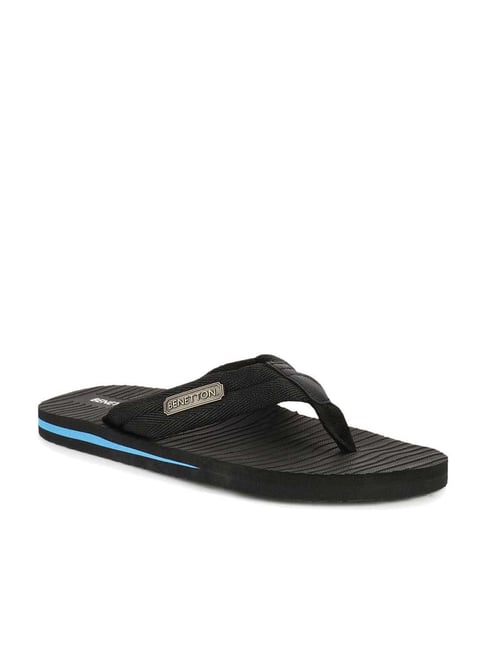 United Colors of Benetton Men's Black Flip Flops