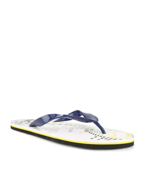 United Colors of Benetton Men's Navy & Yellow Flip Flops