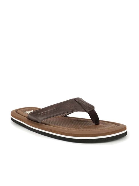 United Colors of Benetton Men's Brown Flip Flops