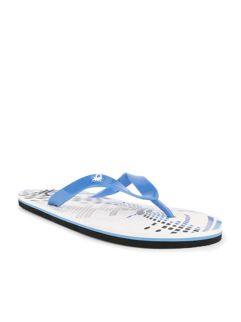 United Colors of Benetton Men's Blue & Grey Flip Flops