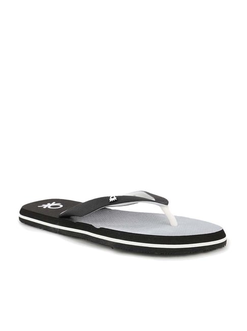 United Colors of Benetton Women's Black & White Flip Flops