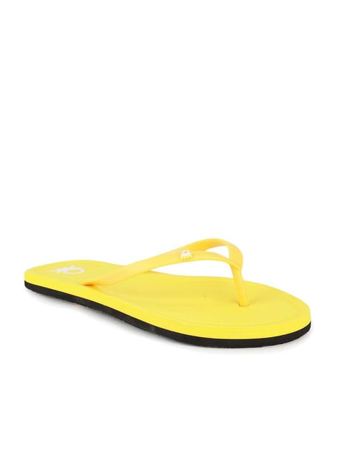 United Colors of Benetton Women's Yellow Flip Flops