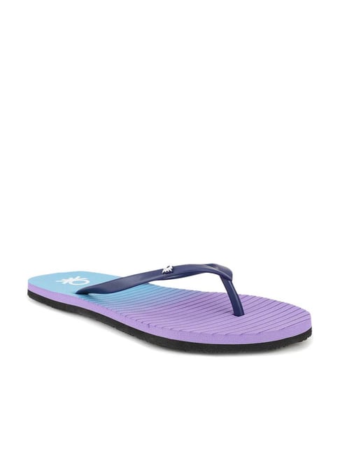 United Colors of Benetton Women's Navy & Purple Flip Flops