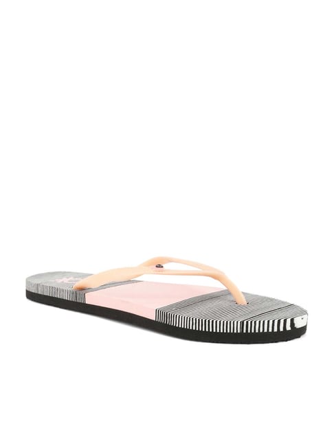 United Colors of Benetton Women's Peach & Black Flip Flops