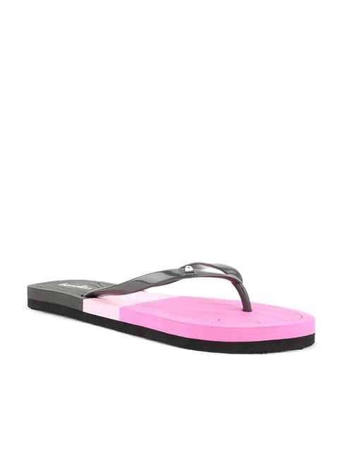 United Colors of Benetton Women's Grey & Pink Flip Flops