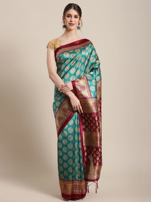 Buy Violet Organza Silk Woven Design Saree With Unstitched Blouse Piece -  Norita Royal Pradha Online at Best Price | Distacart