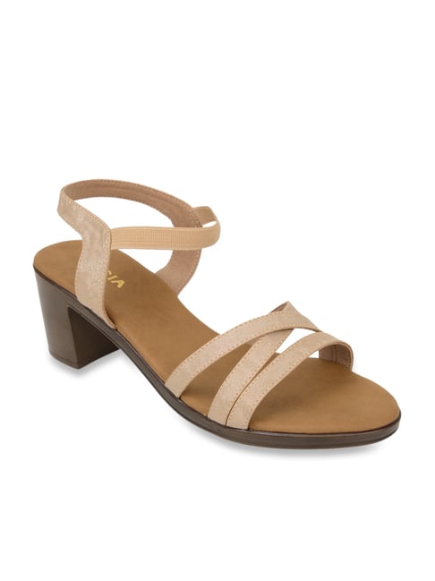 Rocia by Regal Women's Beige Ankle Strap Sandals