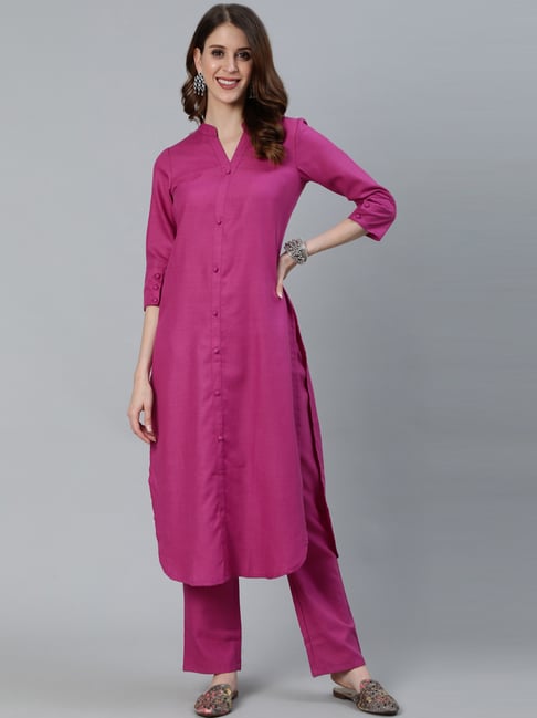 Aks Pink Straight Kurta Price in India