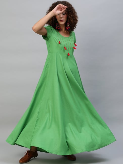 Aks green maxi clearance dress