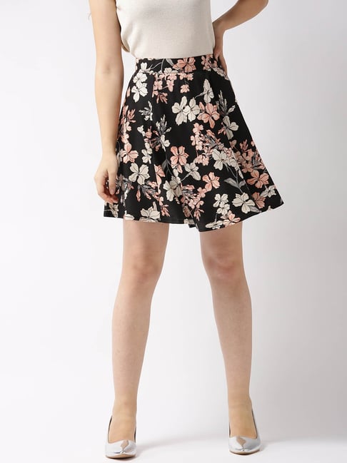 Sera Black Floral Print Skirt Price in India