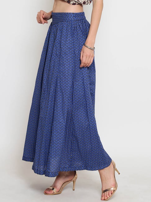 Buy Sera Blue Printed Skirt for Women Online @ Tata CLiQ