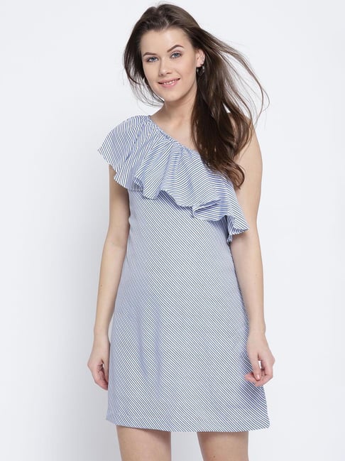 Sera Blue & White Striped Dress Price in India