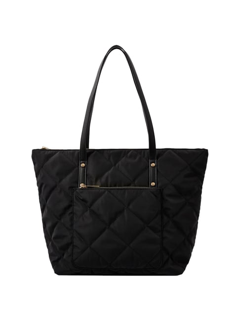 Accessorize London Black Quilted Medium Tote Handbag Price in India