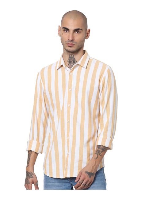 Jack Jones Orange White Striped Shirt
