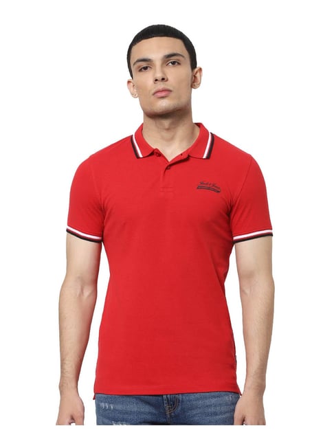 Jack & Jones Rio Red Slim Fit Polo T-Shirt