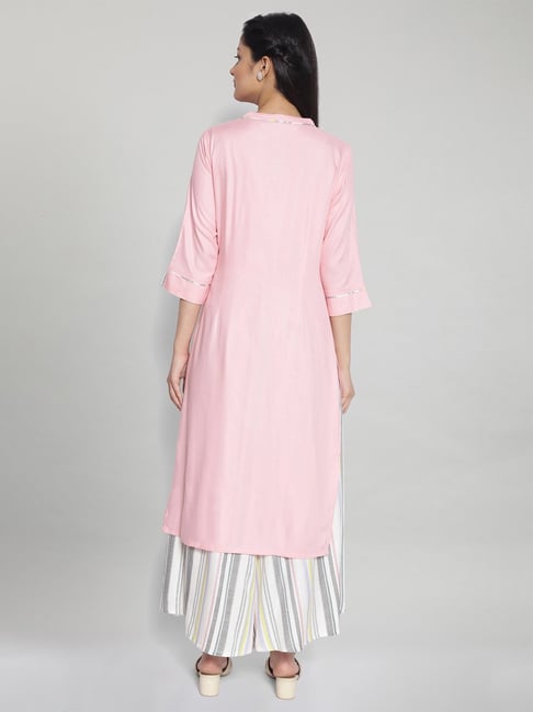 Buy Aurelia Baby Pink Regular Fit Kurta for Women¿s Online @ Tata CLiQ