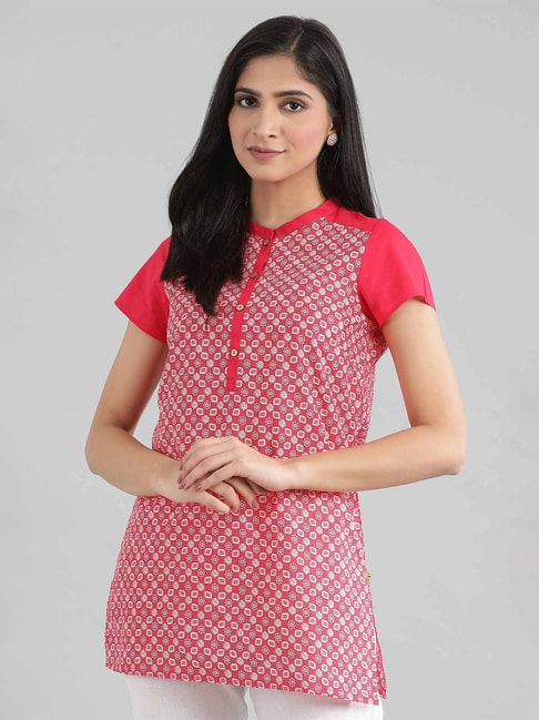 Aurelia Skipetrol Red Printed Regular Fit Kurta Price in India