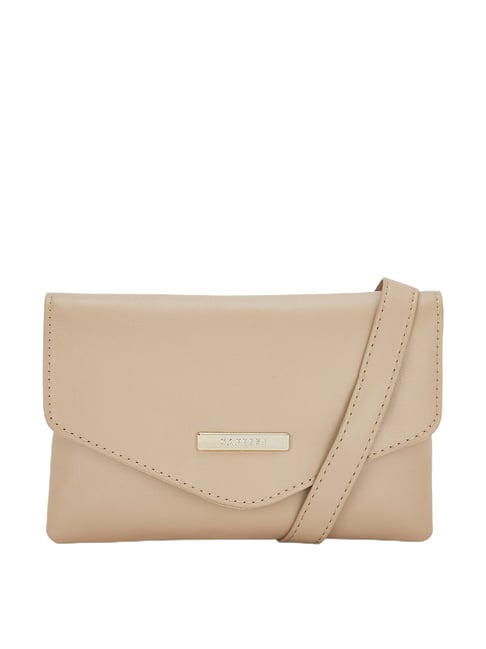 Buy Caprese Beige Solid Medium Waist Pouch Online At Best Price