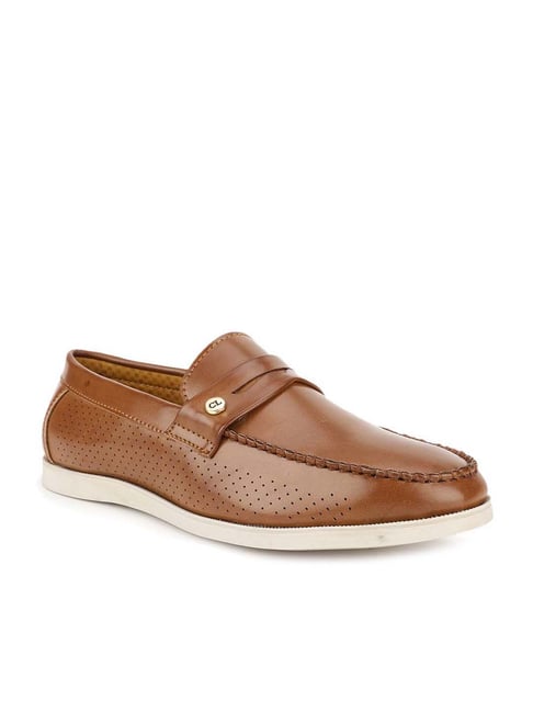 Carlton London Men's Tan Casual Loafers