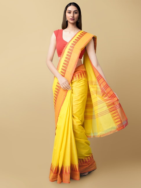 Unnati Silks Women's Pure Handloom Pavani Chettinad Cotton Saree with Blouse Price in India