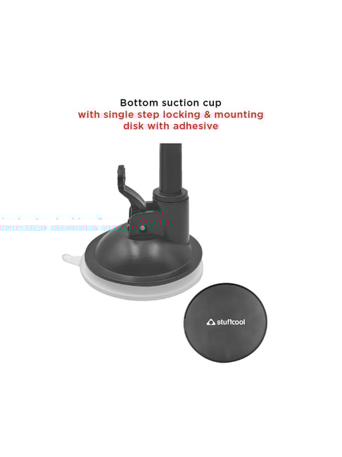 Stuffcool Captis Windshield/Dashboard Car Mount Holder for Smartphones  Black