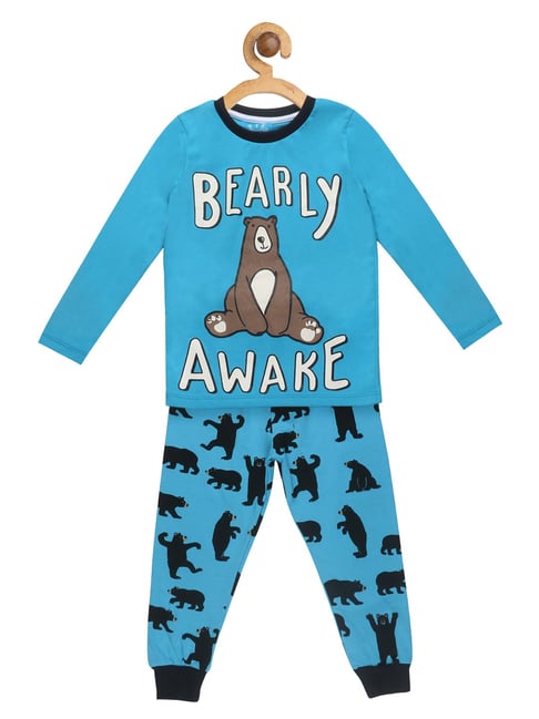 Lazy Shark Kids Navy & Black Printed T-Shirt with Pants