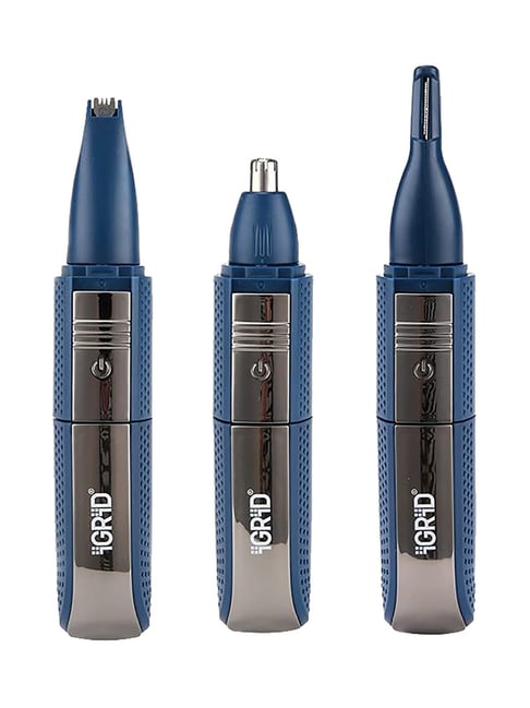 iGRiD IG-1093 3-in-1 Rechargeable Ear, Nose & Hair Trimmer for Men (Blue)