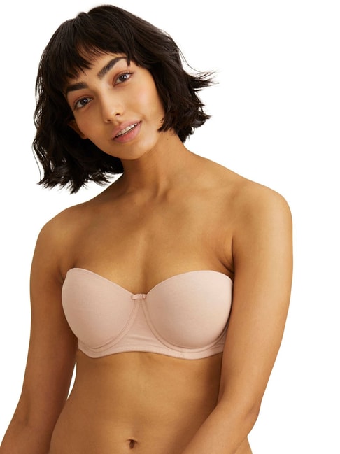 Buy Nykd Breathe Cotton Strapless Bra - Padded, Wired - Nude for Women  Online @ Tata CLiQ