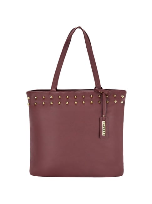 Caprese Lenny Light Purple Rivets Medium Tote Handbag Price in India