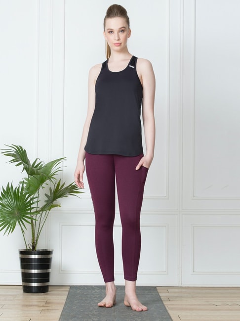 Buy Van Heusen Purple Slim Fit Yoga Pants for Women's Online @ Tata CLiQ