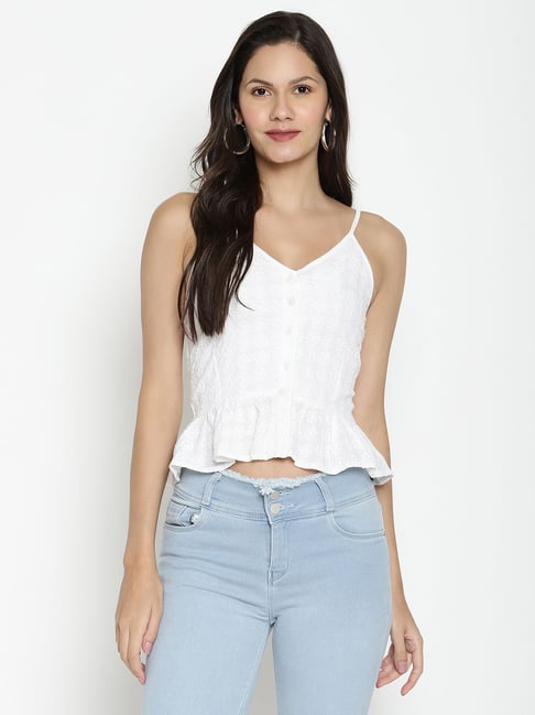 Buy White Sleeveless Tops Online In India At Best Price Offers