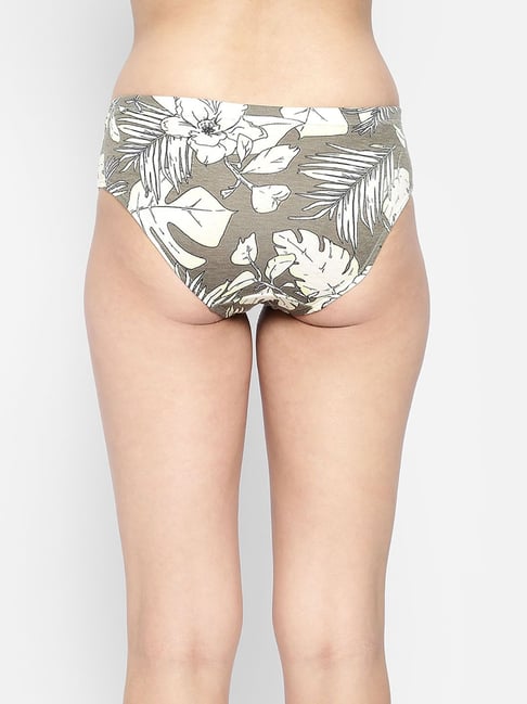 Clovia Grey Cotton Printed Boyshorts Panty