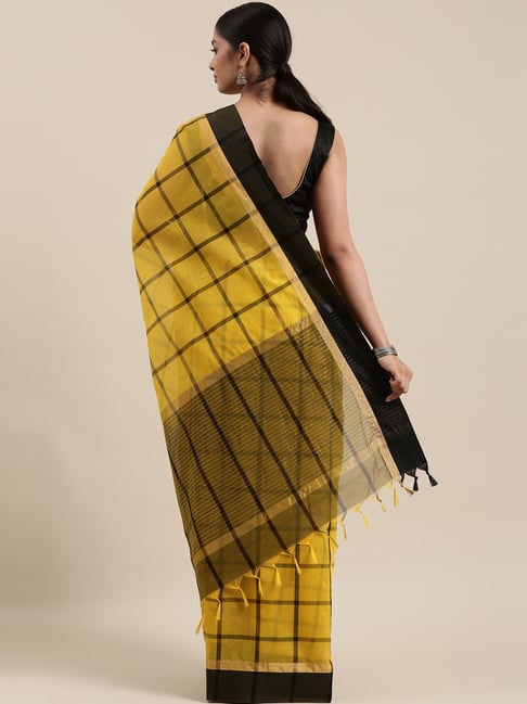 Kanchi cotton korvai checked saree – www.vannamayil.com