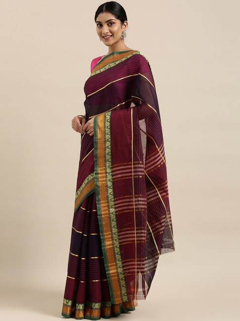 The Chennai Silks Multicolor Summer Collection Banahatti Pure Cotton Saree With Blouse Price in India