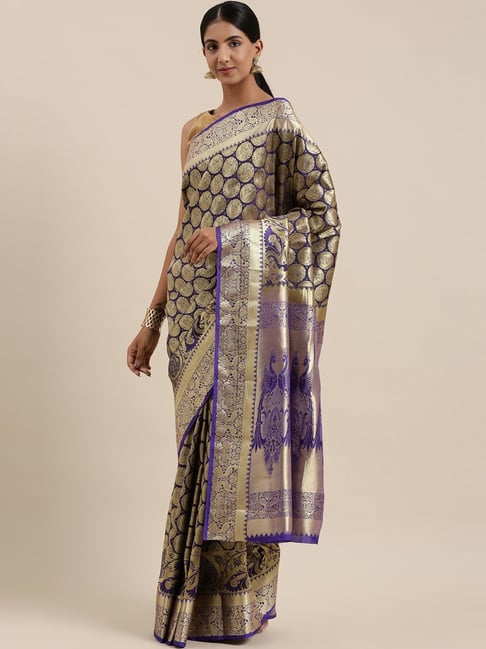 The Chennai Silks Blue Belgaum Art Silk Saree With Blouse-picture-40