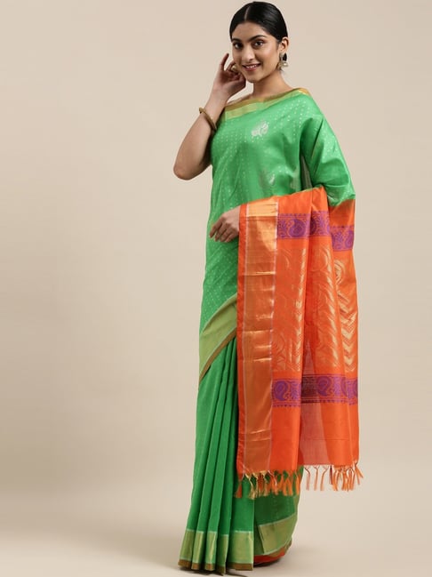 Buy The Chennai Silks - Peach Cotton Silk Saree Online at Low Prices in  India - Paytmmall.com