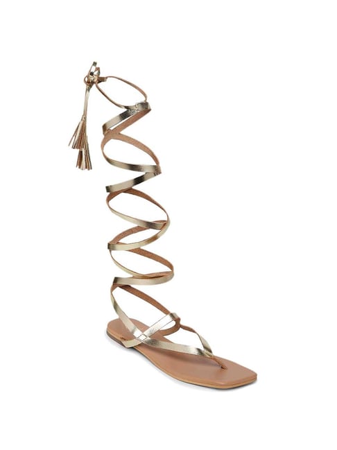 Gold gladiator sandals | La Redoute