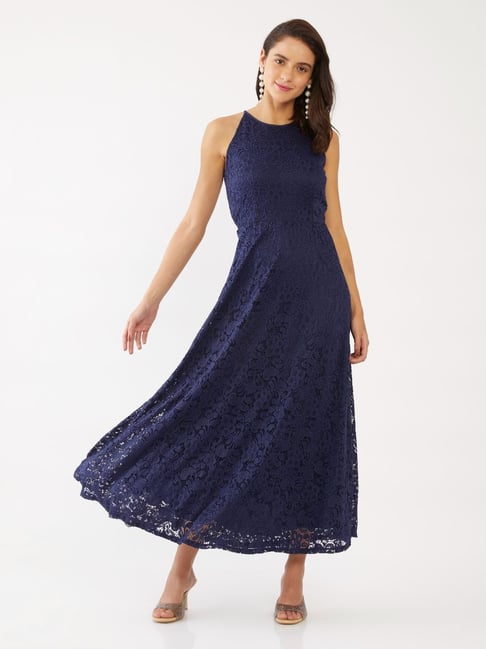 Zink London Navy Lace Dress Price in India