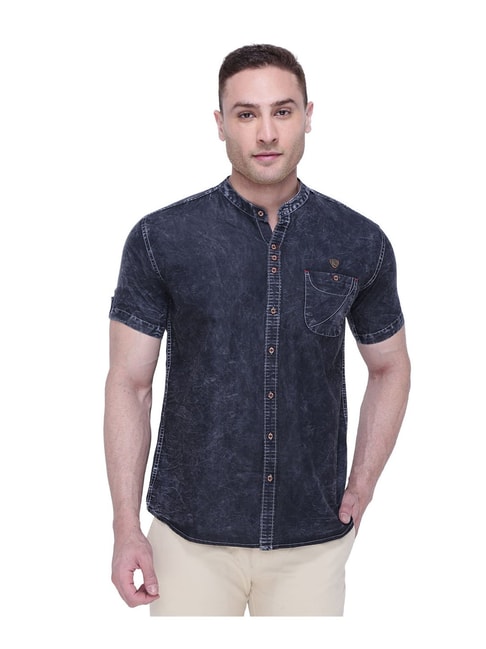 Buy Kuons Avenue Men's Half Sleeve Denim Shirt online