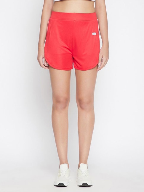 Clovia Red Slim Fit Shorts