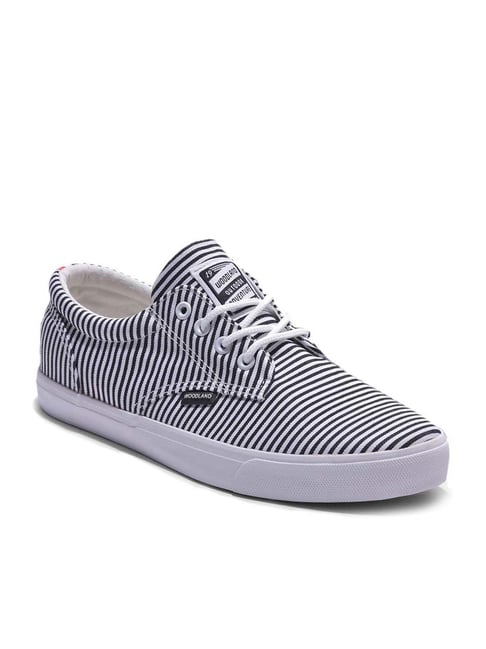 Woodland Men's Black & White Casual Sneakers