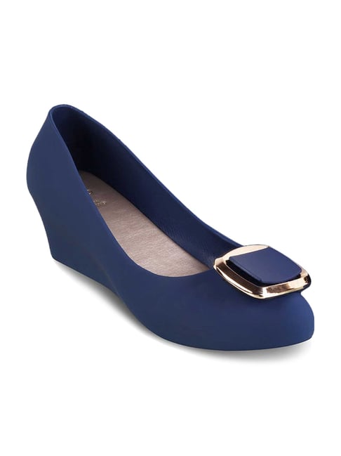 Tresmode Women's Blue Wedge Pumps