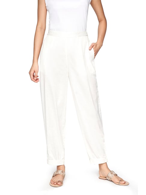 Buy Global Desi White Loose Fit Pants for Women Online @ Tata CLiQ